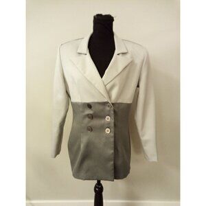 Vintage Victoria Ashley Women's Grey Blazer Size 9/10